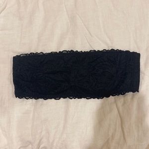 aerie black lace bandeau bralette
